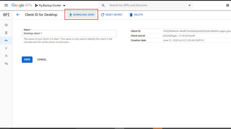 Backup postgres databse to Google