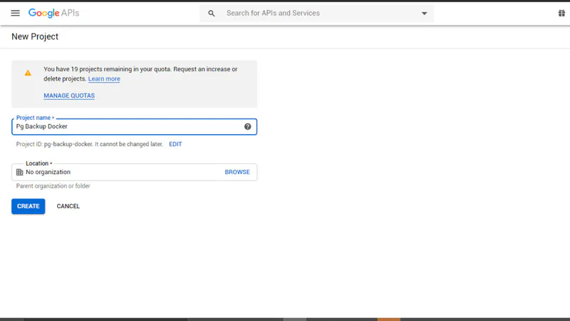 Backup postgres databse to Google