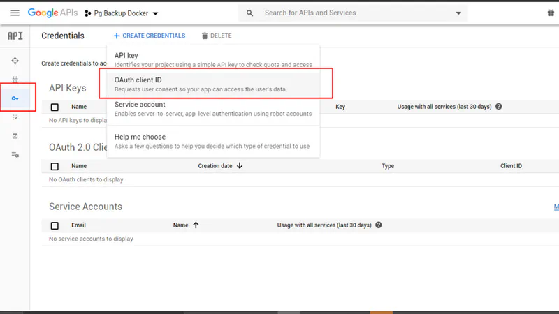 Backup postgres databse to Google