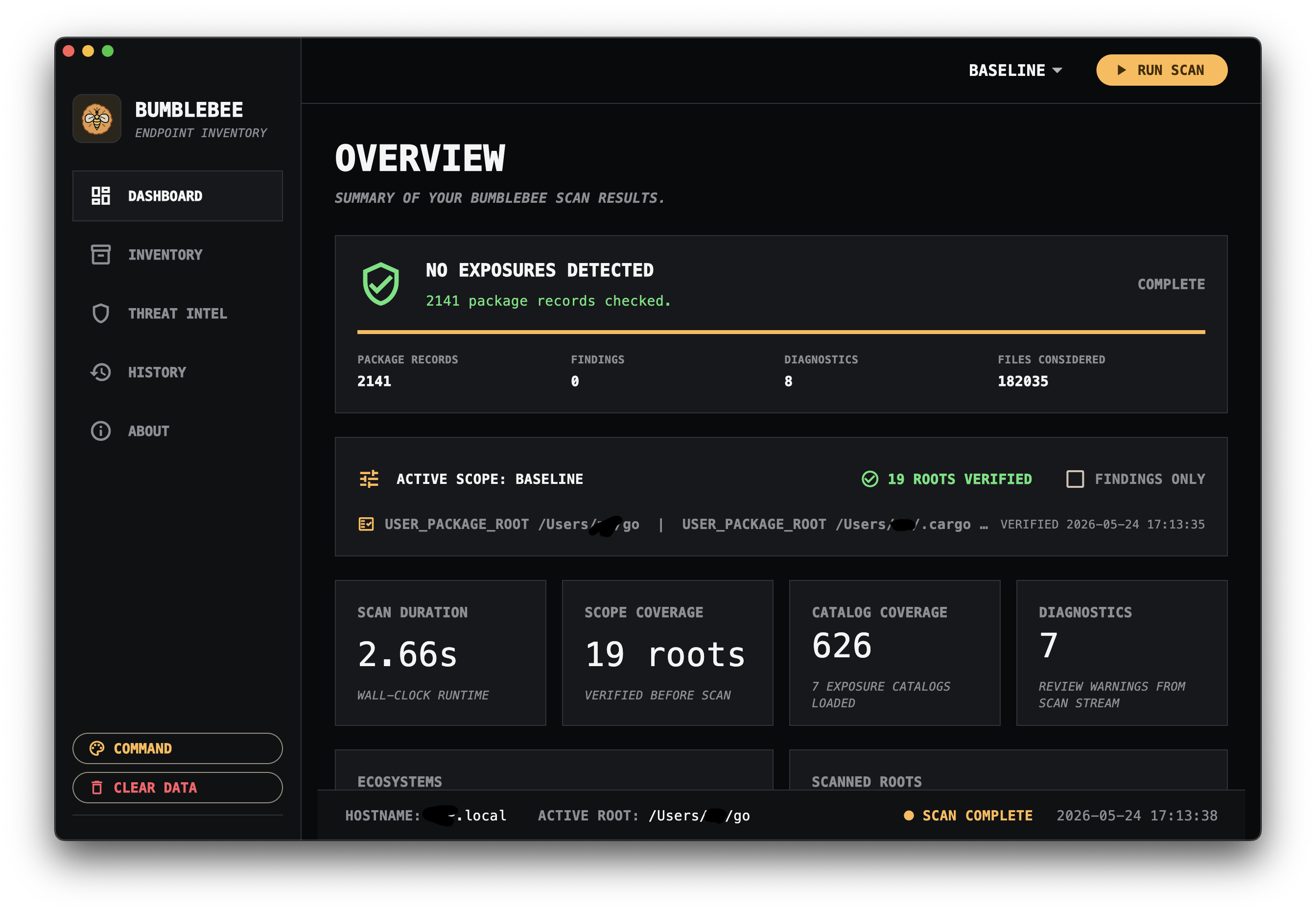 Bumblebee UI Dashboard Layout